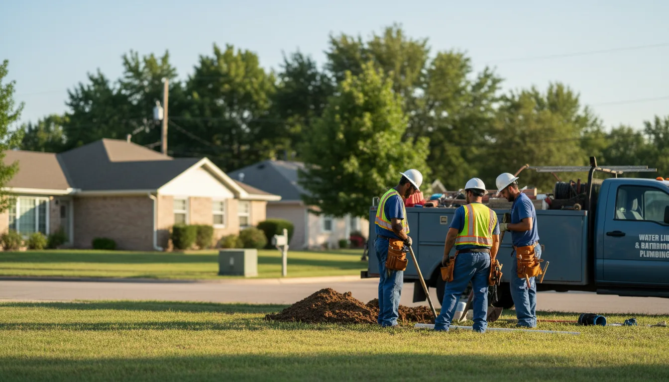 Residential water line and bathroom plumbing service in Port Bolivar, TX